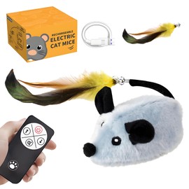 ZOBMIO Elektrische Maus für Katzen - Fernbedienung Spielzeug mit automatischer Hindernisvermeidung und LED-Licht - Spannende Spielzeit für Ihre Katze