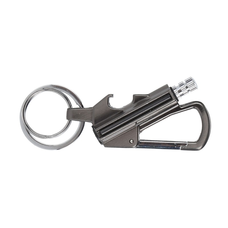 Match Bottle Opener Metal Keychain Multi Function Reusable Survival Lighter