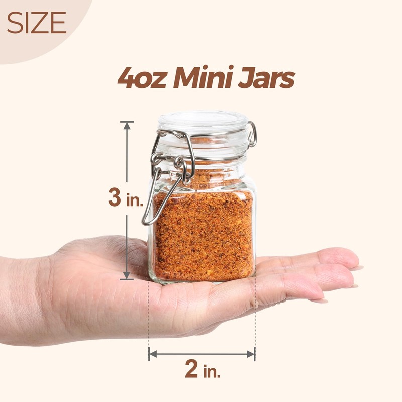 ComSaf 4 oz Glass Jars with Lid, Set of 6
