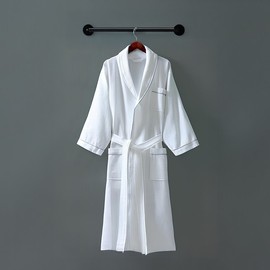 Waffle Cozy shower robe robe waffle processed microfiber towel couple bathroom robe hotel bathrobe housewarming gift swimming pool sleep Pajamas white/L
