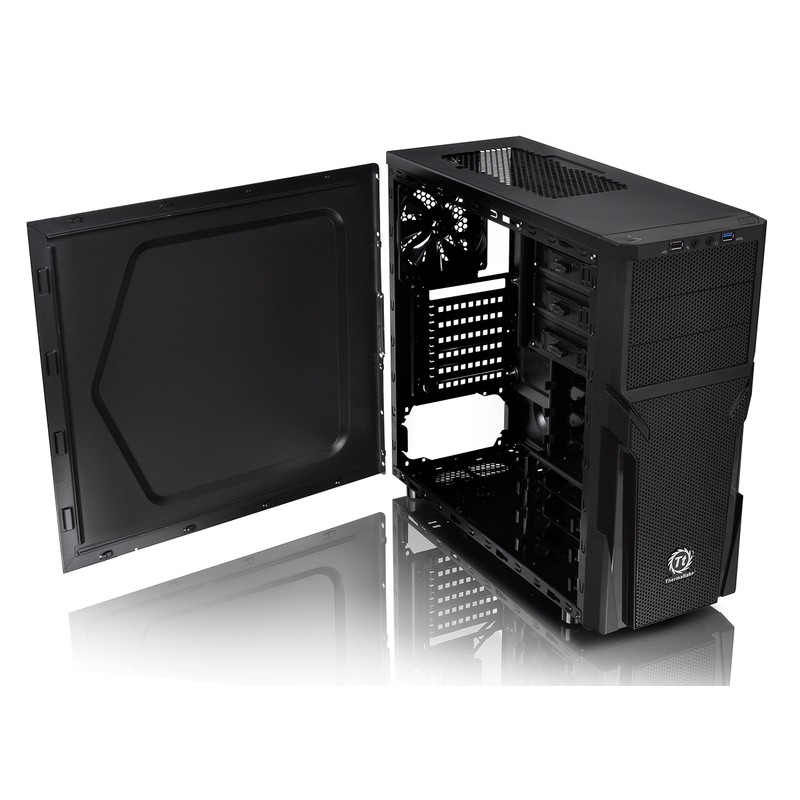 Thermaltake Versa H21 SPCC ATX Mid Tower Computer Chassis CA-1B2-00M1NN-00,Black