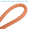 PATIKIL Braided Leather Keychain with Stainless Steel Key Ring Sleeve,