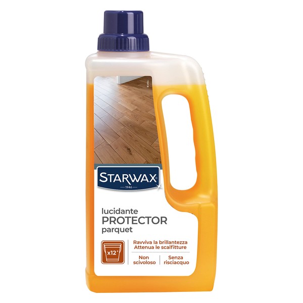 STARWAX - Gloss Maintenance for Parquet and Laminate Floors - 1L - 2 in 1: Revives Shine and Fades Scratches - Won't Rinse or Slip -