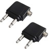 F-Factory PLG-2PMP-2P Airplane Earphone Jack Conversion Adapter, 3.5mm Dual Jack