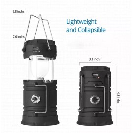 Unbranded 2 USB Solar Portable LED Flashlight Rechargeable Camping Tent Light Lantern Lamp