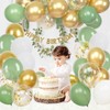 Sage Green and Gold Balloons, 60Pcs 12Inch Sage Green White