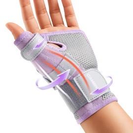 CAMBIVO Wrist Supports with Thumb Splint, Wrist Splint with Adjustable Straps, Breathable Thumb Support for Arthritis De Quervain's Tenosynovitis, Sprains, Fits Right or Left Hand（Purple, S/M）