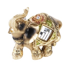 YUMILI Lucky Wealth Elephant Statue, Feng Shui Green Elephant Statue Lucky Wealth Figurine Wealth Figurine Gift for Home Office Decoration Collection（S）