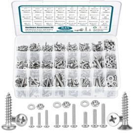 845pcs Nuts and Bolts Assortment kit,Stainless Steel Bolts and Nuts kit, Assorted Screws #6-32#8-32#10-24 SAE Machine Screws and Nuts with Self Drilling Screws