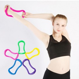 Genie Mall Yoga Ring Pilates Ring Calf Massage Stretching Yoga Supplies for Fitness 02 Embossed Yoga Ring Peach 5ea