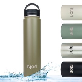HYOH Traveller vakuum isolierte Trinkflasche, hält Getränke kalt und warm, spülmaschinengeeignet, 100% recyclebar, doppelwandig vakuum isoliert, Trinkflasche aus Edelstahl, Füllmenge 750 ml