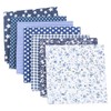 7 Pcs Fabric Bundles, Sewing Patterns Quarter Precut Fabric, Squares Fat Quarters Fabric Bundles, Cotton Craft Fabrics Bundles Patchwork for Sewing DIY Art Work Supplies Scrapbooking Quilting (Blue)