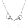 Statement Silver Horse Bit Necklace in Solid 925 Sterling Silver