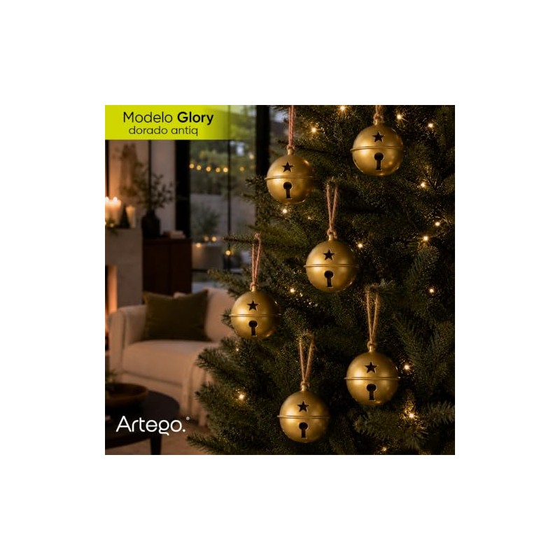 Artego Cascabeles navideños esferas Set de 16 cascabeles 5cm diámetro