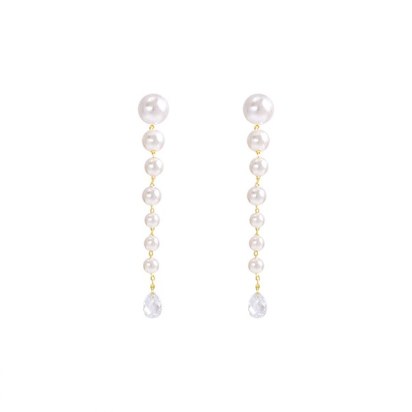 Pearl Earrings for Women Pearl Tassel Earrings Rhinestone Earrings Sparkling