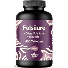 Folic Acid 400 μg - 400 Tablets - High Dose for Pregnancy and Pregnancy - 100% Vegan - Annual Supply - Packaging May Vary