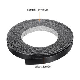 sourcing map Edge Banding, 3/4 inch x 49.2ft Pre-Glued Black Veneer Edging Iron-on Flexible Edge Banding for Cabinet Repair Furniture Restoration