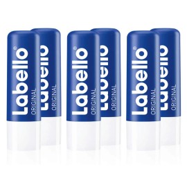 Labello Original Lip Balms - Pack of 6 (6 x 4.8 g), Naturally Beautiful Lips