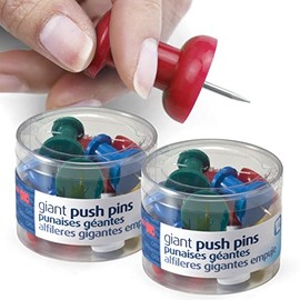 Officemate 92905 - Pinzas gigantes, colores surtidos, 2 tinas de 12 unidades
