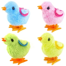 Audaisyly Chick Bunny Wind Up Toys for Kids, 4 PCS Clockwork Novelty Jumping Hopping Toy for Easter Egg Hunt Basket Stocking Party Birthday Gift
