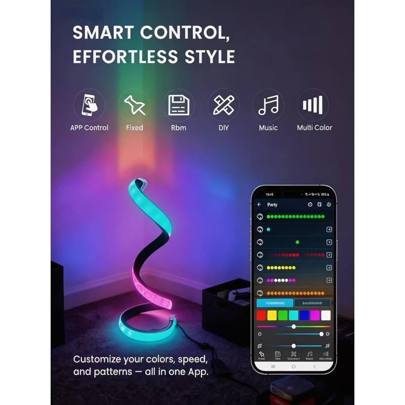 Modern RGB Spiral Table Lamp,Cool night lights,Portable USB Powered lamp