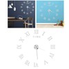 DIY Wall Clock Roman Numerals Frameless Mirror Surface Wall Clock