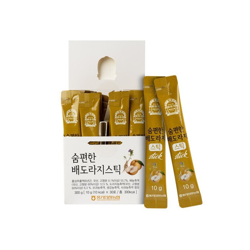 Hwangpungjeong 숨편한 홍삼 배도라지스틱 30포 한달분 배도라지 Soompyunhan Red Ginseng