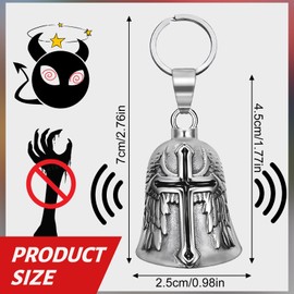 Guardian Bell Motorradglocke, Schutzengel für Motorradfahrer, Glocke, Schlüsselanhänger mit hängendem Ring, für Elektroautos, Fahrräder, Motorräder (B)