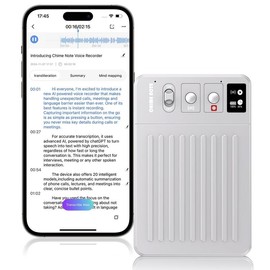 exs ulity AI Voice Recorder, Digital Voice Recorder App Control, Translator & Summarize & Empowered by ChatGPT, Wireless Charging, 107 Countires, 64GB Memory for Lecture, Meeting, Calls, Interview Audio - Color: White