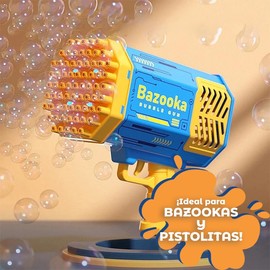 Repuesto Líquido para Burbujas para Máquina de Burbujas, Pistola de Burbujas, Bazooka | Jabón de Burbujas para Niños y Niñas Premium Compatible con Cu