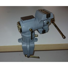 2 1/2" Table Top Swivel Vise Clamp On Screw Base Locking Cast Iron Dual Jaw. JL Missouri Parts & Misc.