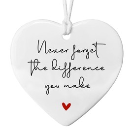 Never Forget The Difference You Make, Thank You Gift, Midwife Gift, Friend Gift, Ceramic Heart, Appreciation Gift, Appreciation Ornament, Coworker Meaningful Leaving, Retirement Gift