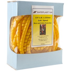 Safe-Spiral 16PC25ye Pre-Cut Spiral Wrap Hose Protector, 0.67" OD, 25' Length, Yellow
