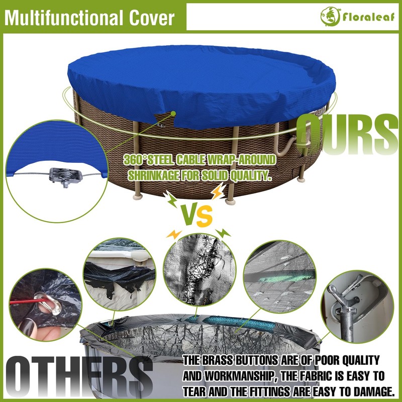 FLORALEAF 16 FT Round Pool Cover for 12 FT Pool