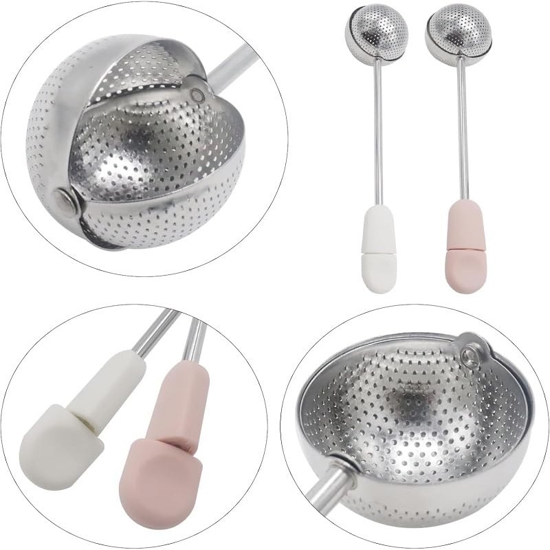 2 Pack Stainless Steel Mesh Twisting Tea Ball Infuser, Loose