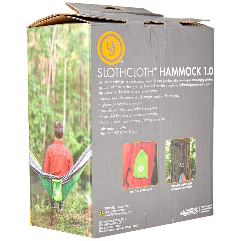 UST SlothCloth 1.0 Hammock, Lime/Grey
