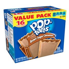 Pop-Tarts Breakfast Toaster Pastries, Frosted Brown Sugar Cinnamon Flavored, Value Pack, 28.2 oz (16 Count)(Pack of 8)