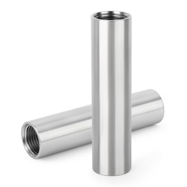 TAISHER 2 Pcs Stainless Steel Pipe Fittings, 1/2" BSP x 1/2" BSP Female Threaded, 100mm Length Nipple Cast Pipe, for Water Oill Air Gas