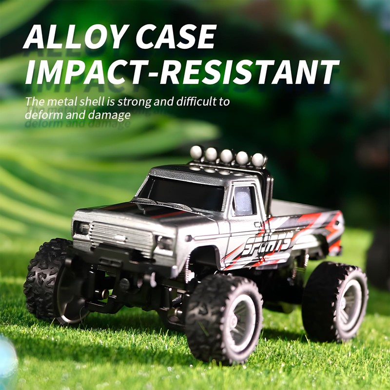 Flashstar Mini Rc Truck, 1:64 Scale Monster Truck Remote Control