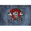 Ivamis Psychobilly Skull and Wrenches Patch - 4.5x3.5 inch -