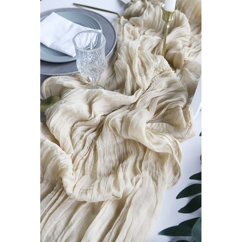 DROMCOM Pack of 2 90 x 300 cm Beige Cheesecloth