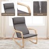 Giantex Rocking Chair with Removable Upholstered Cushion, Stable Wooden Frame