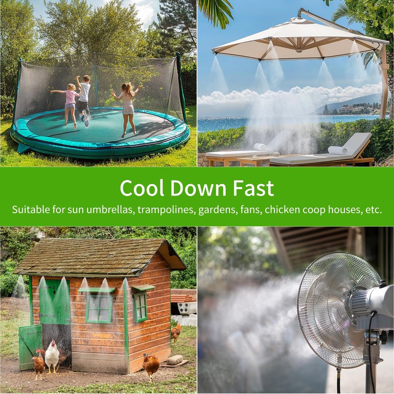 DAOTAILI Misters for Outside Patio, 65FT (20M) Misting Line +