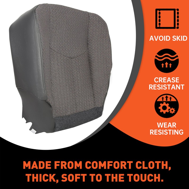 ECOTRIC Front Driver Side Bottom Seat Cover Compatible with 2003-2007