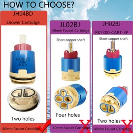 JH04BD Ceramic Plastic Faucet Cartridge 40mm Replacement Cartridge With Single Lever Cartridge Pressure Balance Cartridge Replacement, Compatible with FC9AC010 Hain-Yo