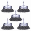 WENORA 5 Pack Wire Cup Brush for Drill, Wire Brush