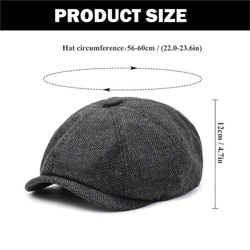 YEWCEP Peaky Blinders Women's Flat Cap Retro Peaked Cap Flat