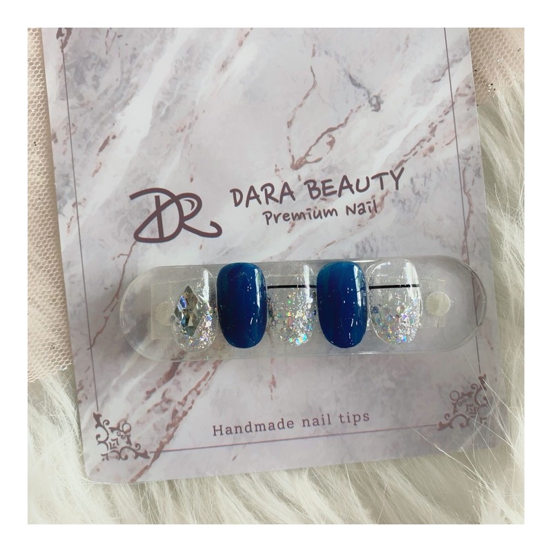 Next day delivery⭐Pearl gradient navy nail⭐ / 다음날 발송⭐펄그라데이션 네이비네일⭐