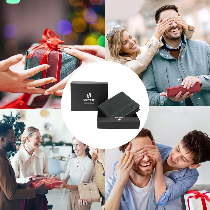 STARHIDE Genuine Leather Wallet for Men - Bifold Essentials Short