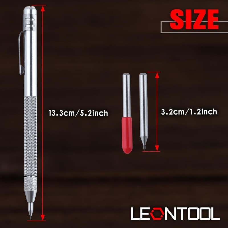 LEONTOOL 2 Pcs Tungsten Steel Scriber with Magnet Replaceable Tip